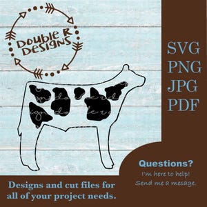 Holstein Dairy Steer SVG: Feeder Calf Clip Art (Digital Files)