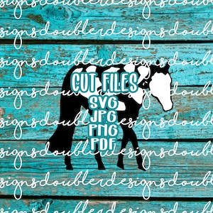 Paint Horse Clip Art SVG-Dateien, Cricut, Silhouette, PDF, JPG, apha, Vergnügen Pferd