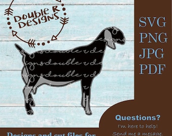 Nubian Doe Dairy Show Goat Files for COMMERCIAL USE, Cricut, Silhouette, SVG