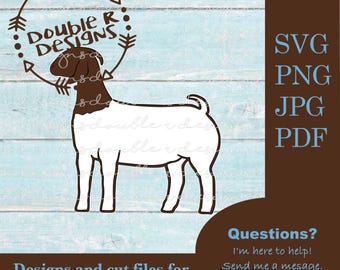 Boer Goat Doe Clip Art (svg, png, pdf, jpg)