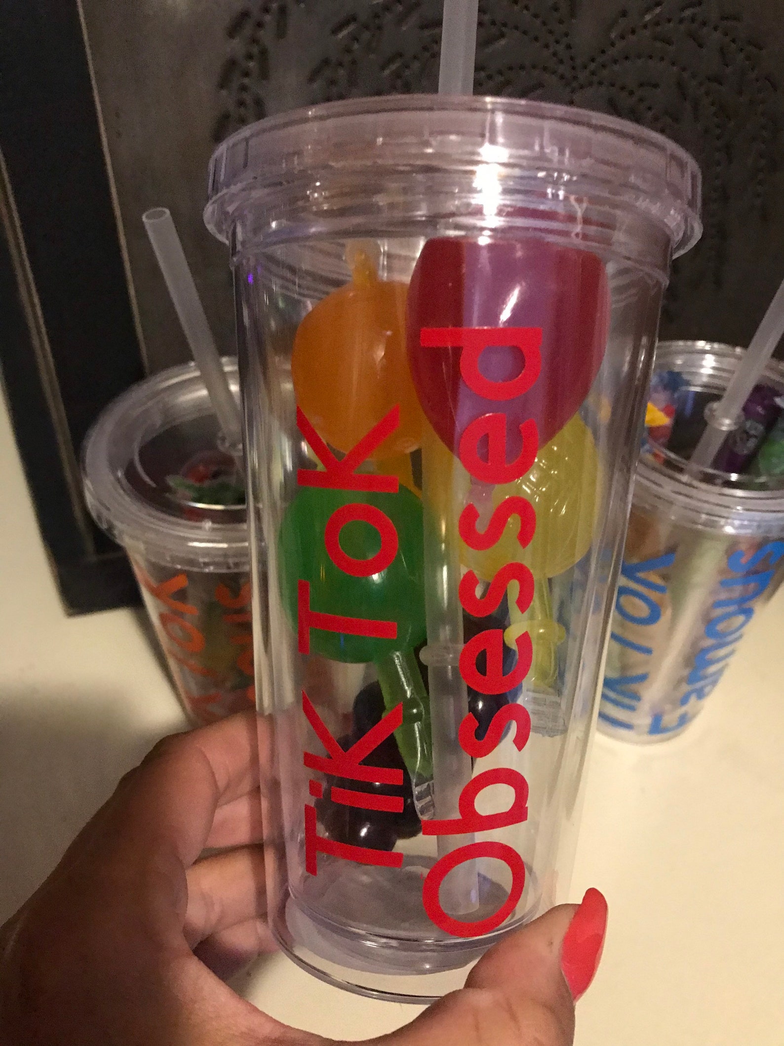 Tik Tok Obsessed Tumbler With Tik Tok Jelly Candy 5 Piece Etsy