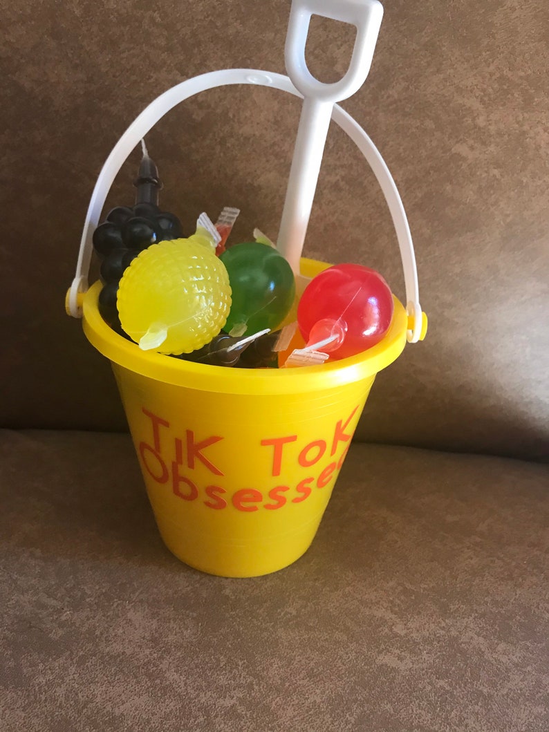 Tik Tok Obsessed Beach Bucket With Tik Tok Fruit Shaped Jelly Etsy