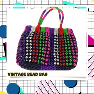 Vintage Acrylic Beaded Shoulder Bag: Mod Style