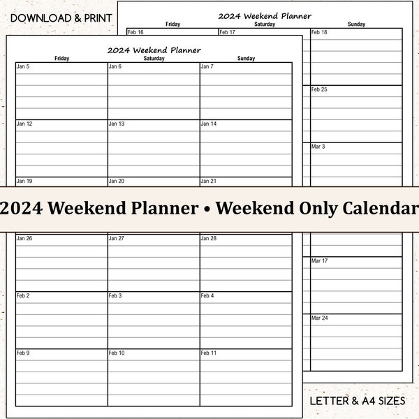 Weekend Only Planner Etsy