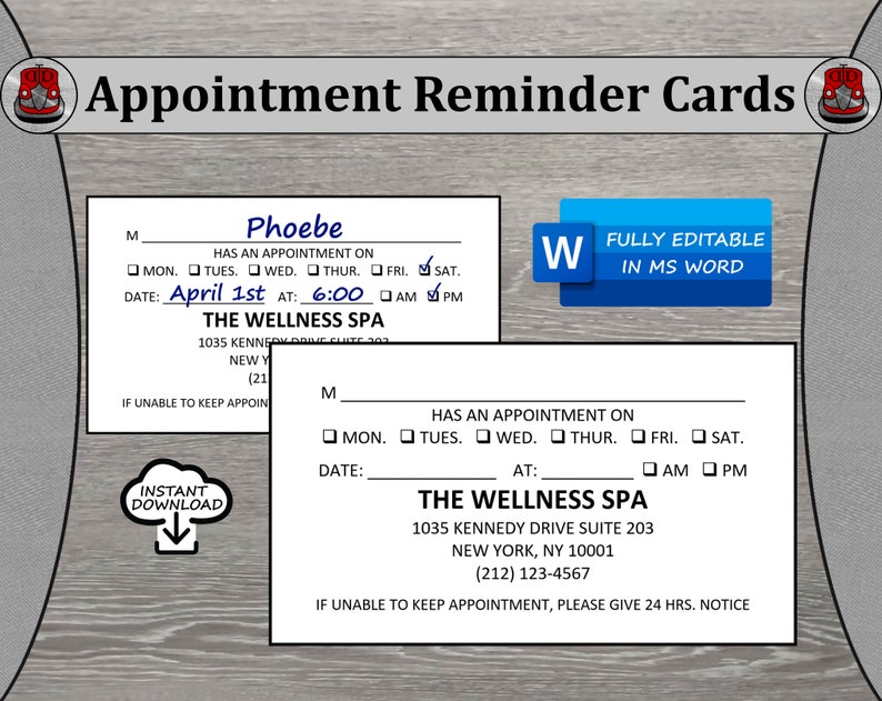 Appointment Reminder Cards for Any Business Customizable Etsy