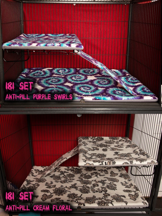 Shelf Pan Custom Cage Liners Ferret Nation AntiPill Fleece Liner Cage Set Ferret Rat Chinchilla