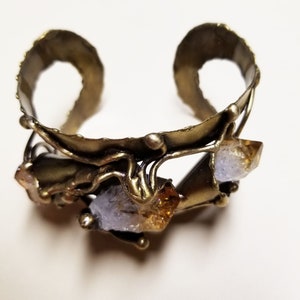 Daisy Bracelets Brass with Semiprecious Stones Citrine