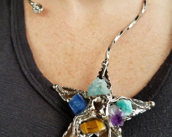 The Star Necklace - Alpaca Silver with Semiprecious Stones