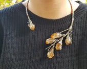 Camellia Necklace - Alpaca Silver with Semiprecious Stones