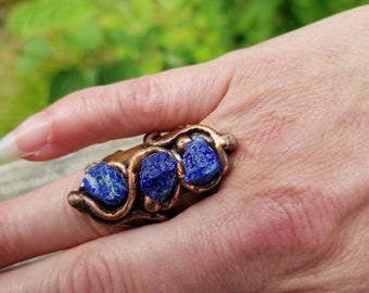 The Peony Ring - Copper with Semiprecious Stones