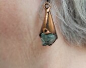 The Tulip Earrings - Copper with Semiprecious Stone
