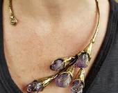 Begonia Necklace - Brass with Semiprecious Stones