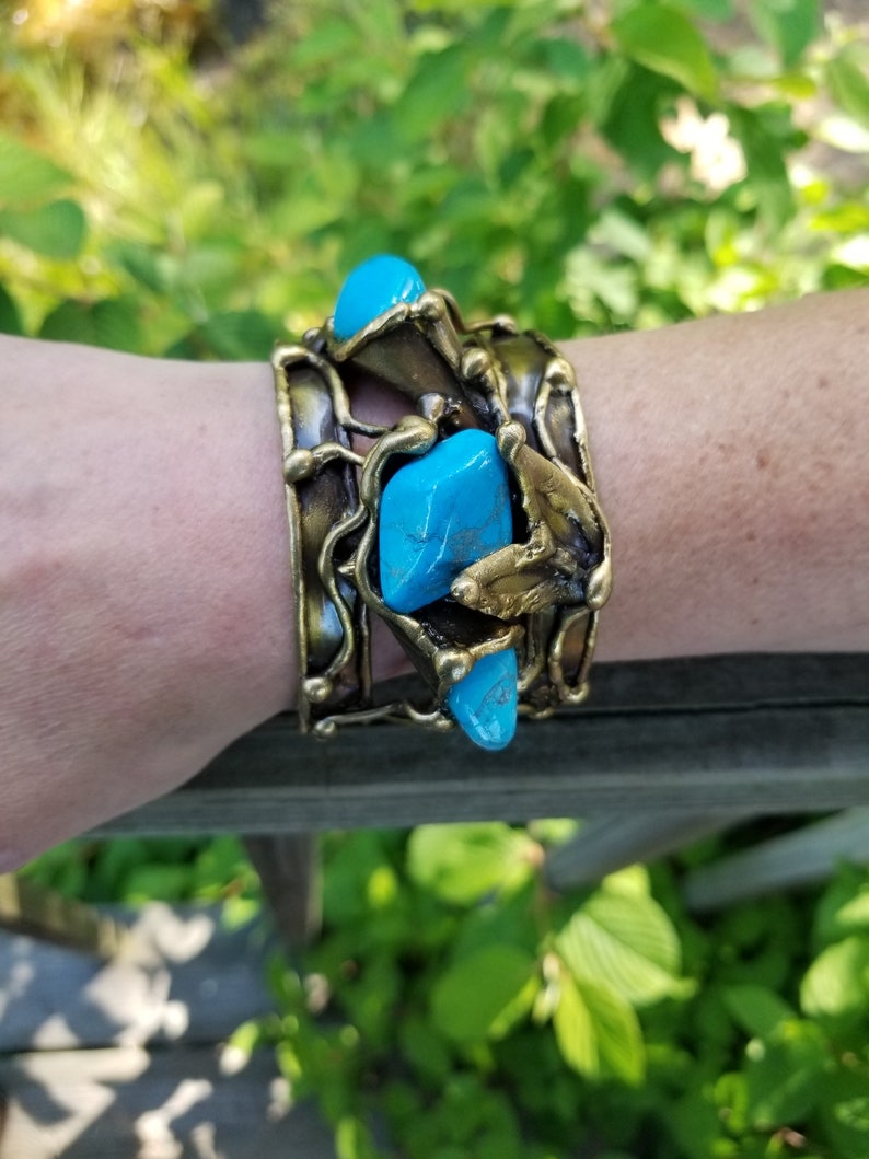 Daisy Bracelets Brass with Semiprecious Stones Turquoise