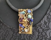 Brass Necklace with Semiprecious Stones from Brazil