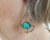 The Snowshoes Earrings - Alpaca Silver with Semiprecious Stones