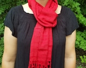 Hand Woven Red Scarf from Guatemala