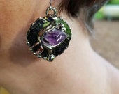 The Iris Earrings I - Alpaca Silver with Semiprecious Stones