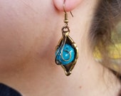 The Pansy Earrings I - Brass with Semiprecious Stones