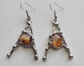 The Crocus Earrings - Alpaca Silver with Citrine