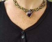 Brass Necklace - Cleopatra with Semiprecious Stones
