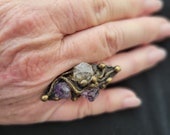 The Peony Ring - Brass with Semiprecious Stones