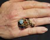 The Rose Bouquet Ring - Brass with Semiprecious Stones