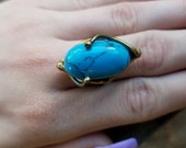 The Azalea Ring - Brass with Semiprecious Stones