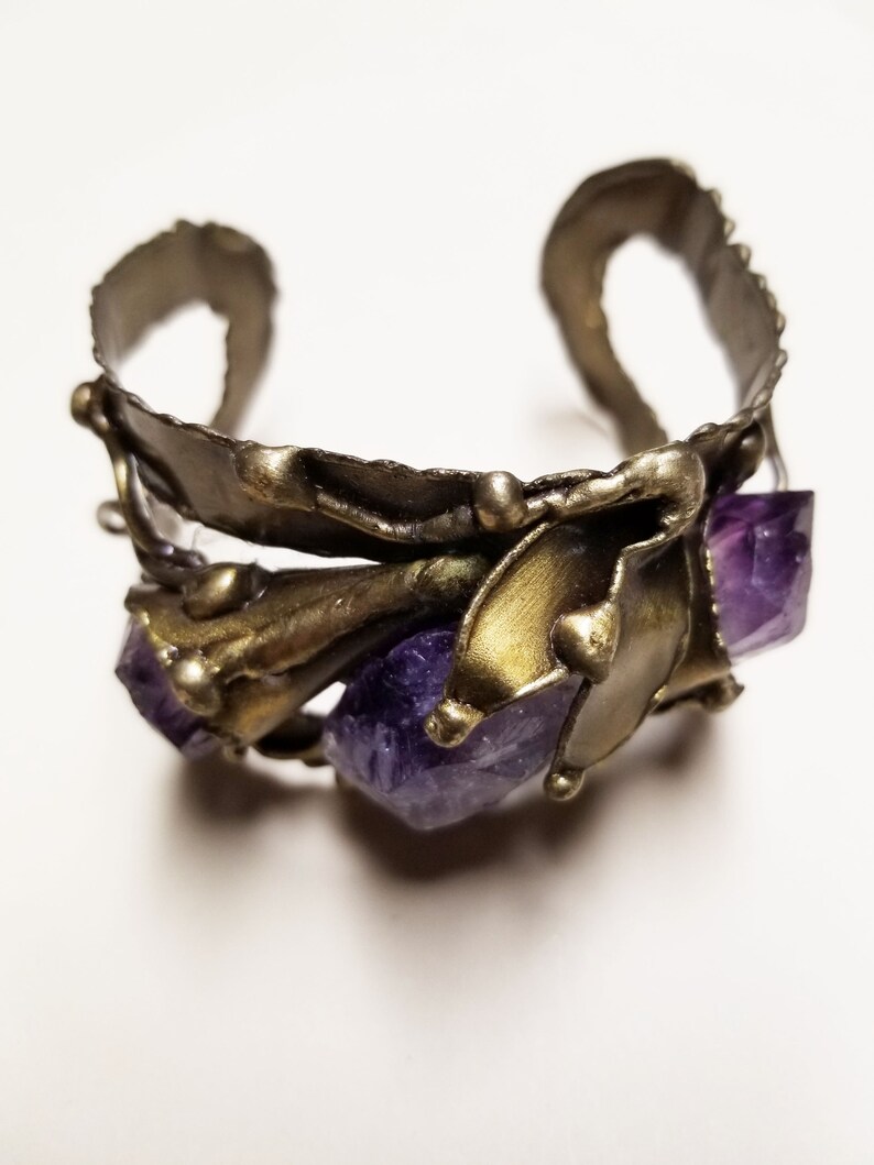 Daisy Bracelets Brass with Semiprecious Stones Amethyst
