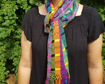 Handwoven Multicolor Scarf from Guatemala