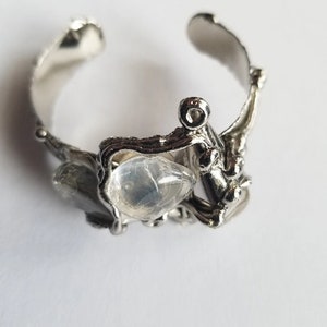 Gardenia Bracelet Alpaca Silver with Semiprecious Stones Natural Crystal
