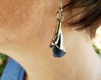 The Tulip Earrings - Alpaca Silver with Semiprecious Stones