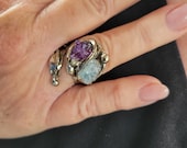 The Rose Bouquest Ring - Alpaca Silver with Semiprecious Stones