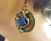 The Iris Earrings - Brass with Semiprecious Stones