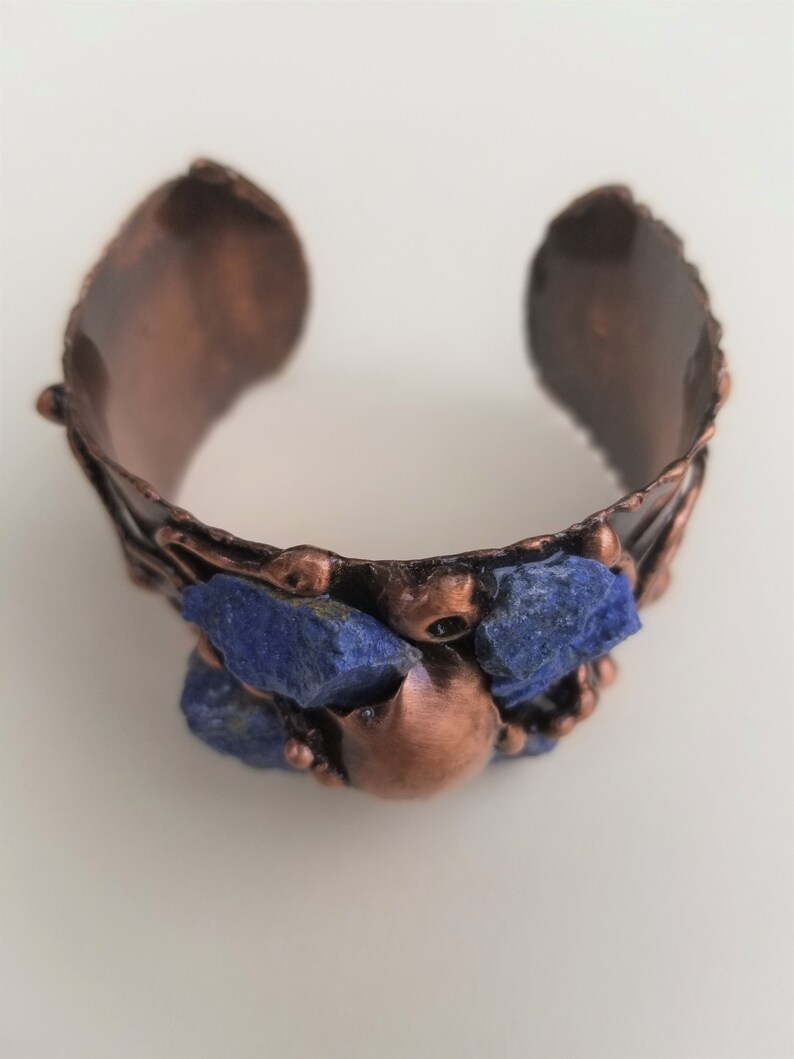 Carnation Bracelet Copper with Semiprecious StonesPoppy Blue Quartz