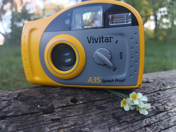 Sunny Yellow Vivitar A35 Splash Proof 35mm Film Camera • Retro Waterproof Point & Shoot • Beachcore Analog Vibes