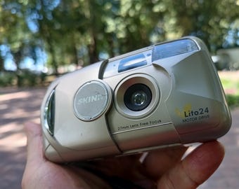 Skina Lito24 35mm Film Camera, Vintage Slide Lens Compact Point and Shoot, Retro Pocket Camera, Fully Working