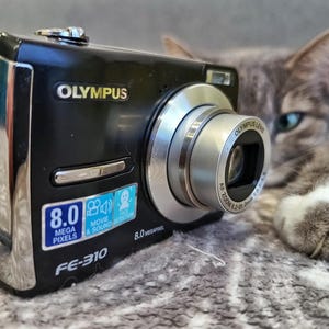 Vintage-Vintage Olympus FE-310 — 8MP Zoom Blaster with 1GB Card & Full Retro Vibes!
