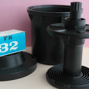 Developing tank for 120 film type Medium Format bakelite made in the USSR practical and convenient plus Svema32 film (Expired)