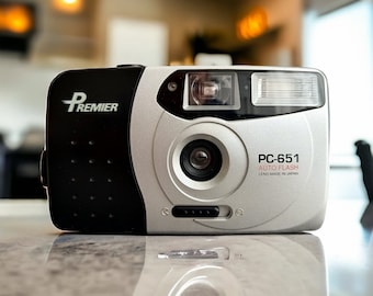 Premier PC-651D Vintage film camera Point and Shoot in a stylish minimalist design