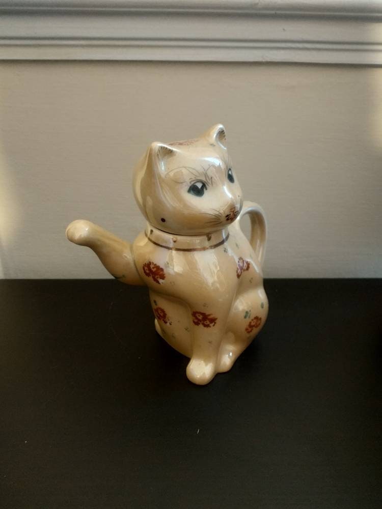 Vintage Cat Teapot. Chinese Lucky Cat. Kitch Kitten Etsy UK