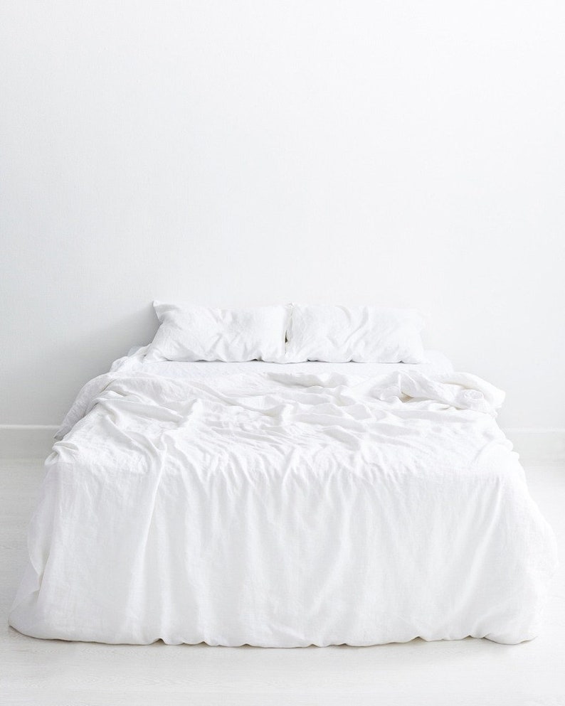 Flax bedding Quality bedroom QUEEN Soft Flax Linen New listing at BGD. Discontinued Line Flax Sheets White Linen Sheet Set