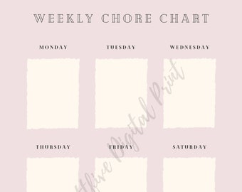 Weekly Chore Chart Planner Page | Pretty Simple floral themed planner Design | Colorful Design | Digital Download PDF