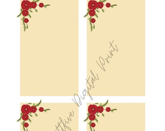 Jotter Cards Thank you's , Poppy Floral thank you for your purchase, thank you notes for sellers, printable thank you , Digital thank you