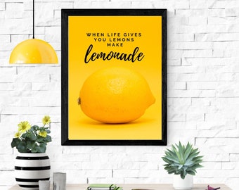 Make Lemonade Decor Digital Download Print INSTANT DOWNLOAD Definition Print Modern Home Decor Home Definition Digital  Art Gift Minimalist