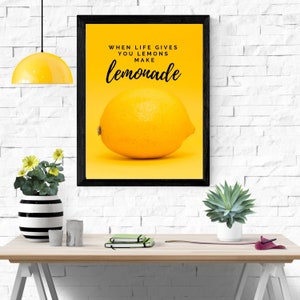 Make Lemonade Decor Digital Download Print INSTANT DOWNLOAD Definition Print Modern Home Decor Home Definition Digital  Art Gift Minimalist