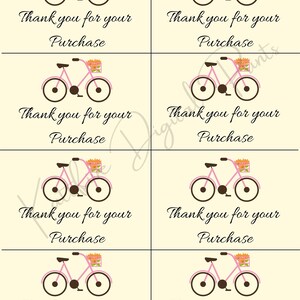 サンキューカード、Spring Bike ご購入ありがとうございます、販売者向けサンキューカード、印刷可能なサンキューカード、デジタルサンキューカード