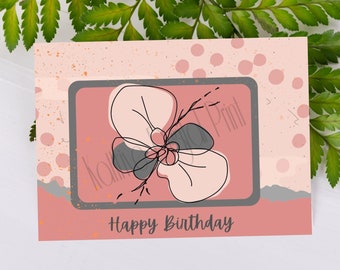 Pretty Birthday card, Digital Birthday card, printable card, Mother, Friend, wife, girlfriend, Digital print card