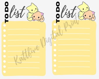 Kitten To do list  Printable To Do List, Digital Download Print as many as you need, printable to do list, Digital printable list cat