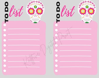 Sugarskulls To do list  Printable To Do List, Digital Download Print as many as you need, printable to do list, Digital printable list cat