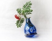 Rare Murano Millefiori Italy multicolored spinning top art glass vase. Vintage Italian glassware.
